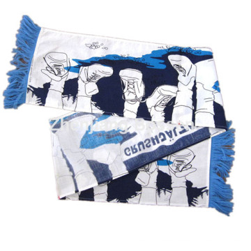 OEM produzieren kundengebundenes Logo-Karikatur gedrucktes Baumwollweißes Fußball-langes Bandana